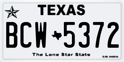 TX license plate BCW5372
