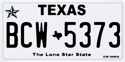 TX license plate BCW5373