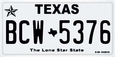TX license plate BCW5376