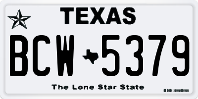 TX license plate BCW5379