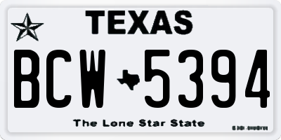 TX license plate BCW5394