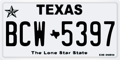 TX license plate BCW5397