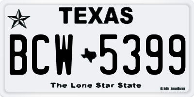 TX license plate BCW5399