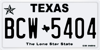 TX license plate BCW5404