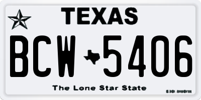 TX license plate BCW5406