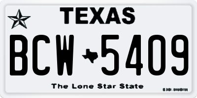 TX license plate BCW5409
