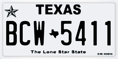 TX license plate BCW5411