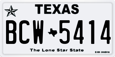 TX license plate BCW5414