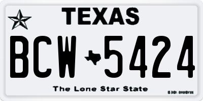 TX license plate BCW5424