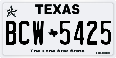 TX license plate BCW5425