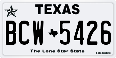 TX license plate BCW5426