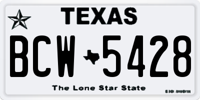 TX license plate BCW5428