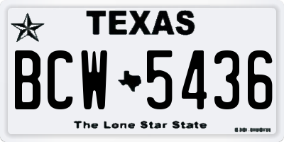 TX license plate BCW5436
