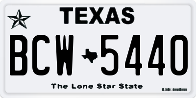 TX license plate BCW5440