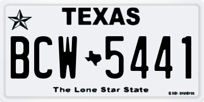 TX license plate BCW5441