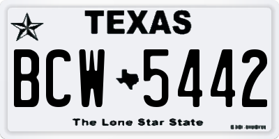 TX license plate BCW5442