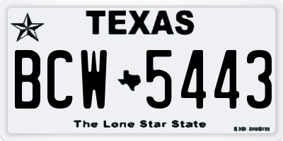 TX license plate BCW5443