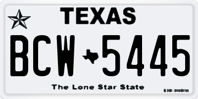 TX license plate BCW5445