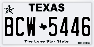 TX license plate BCW5446