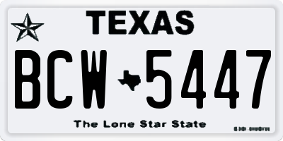 TX license plate BCW5447