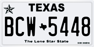 TX license plate BCW5448