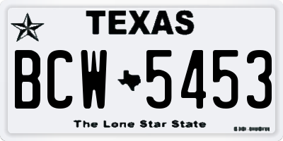 TX license plate BCW5453