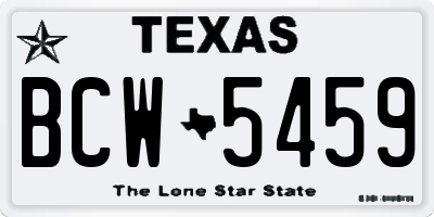TX license plate BCW5459