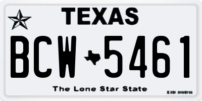 TX license plate BCW5461