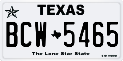 TX license plate BCW5465