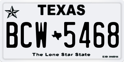 TX license plate BCW5468