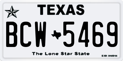 TX license plate BCW5469