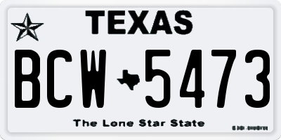 TX license plate BCW5473