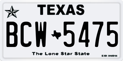 TX license plate BCW5475