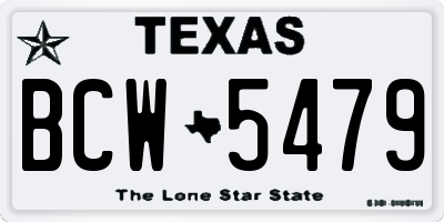 TX license plate BCW5479