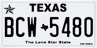 TX license plate BCW5480