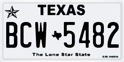 TX license plate BCW5482