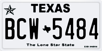 TX license plate BCW5484