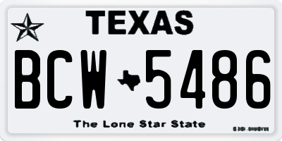 TX license plate BCW5486