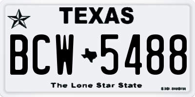 TX license plate BCW5488