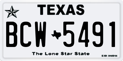 TX license plate BCW5491