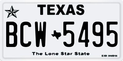 TX license plate BCW5495