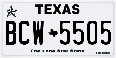 TX license plate BCW5505