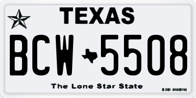 TX license plate BCW5508