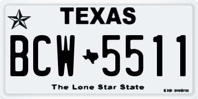 TX license plate BCW5511