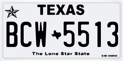 TX license plate BCW5513