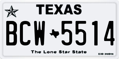 TX license plate BCW5514