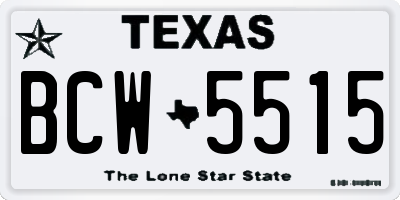 TX license plate BCW5515