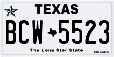 TX license plate BCW5523