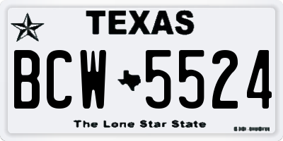 TX license plate BCW5524