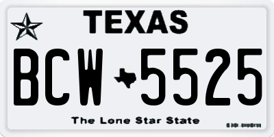TX license plate BCW5525